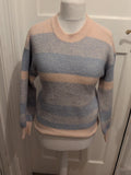 George Small Pale Pink And Blue Stripe Pullover Jumper