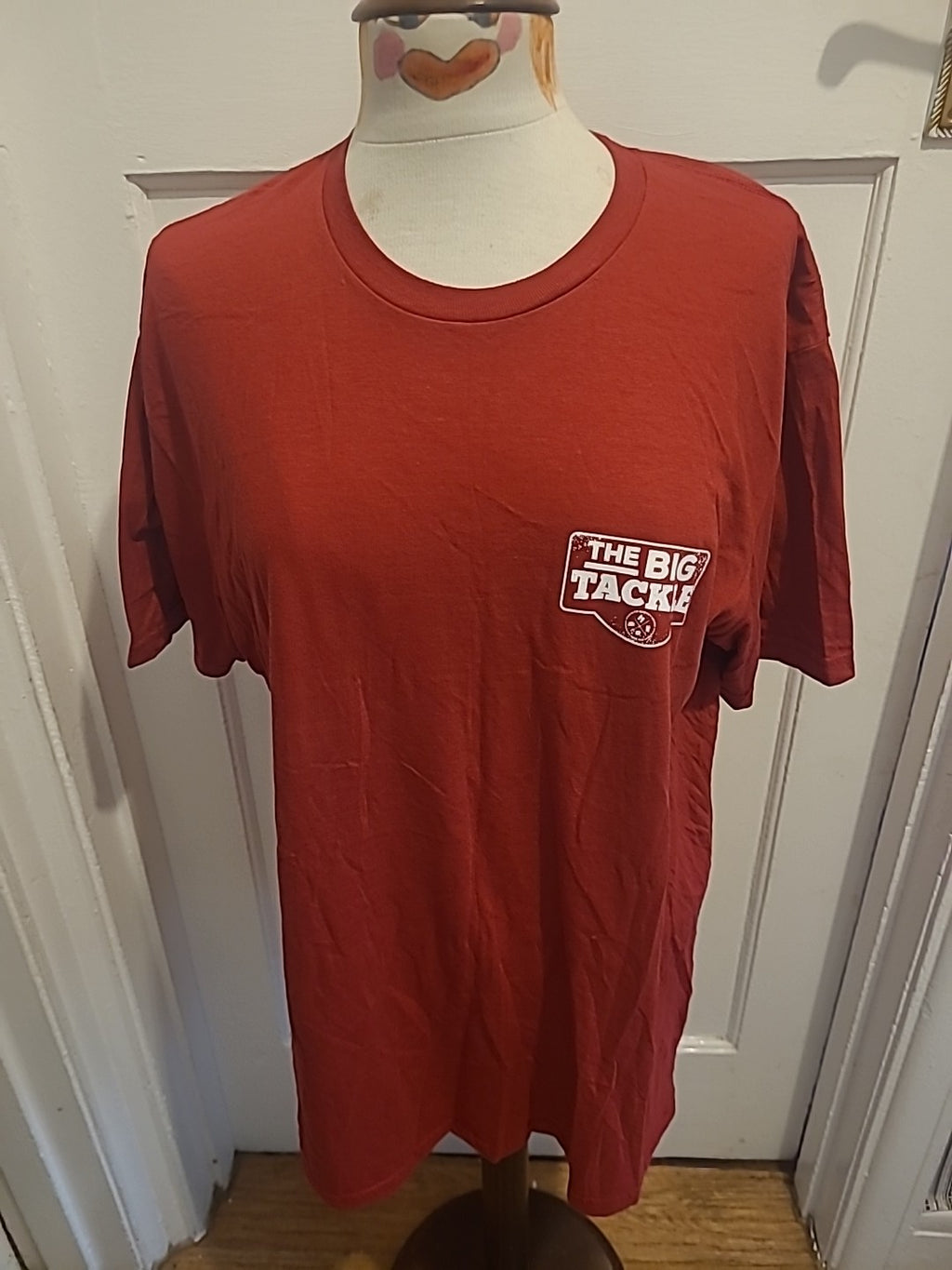 Mens Gildan Size Large Red "Big Tackle" Rowcroft Tee 2025