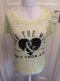 Primark 16 Yellow Patterned And Printed Short Sleeve T-shirt
