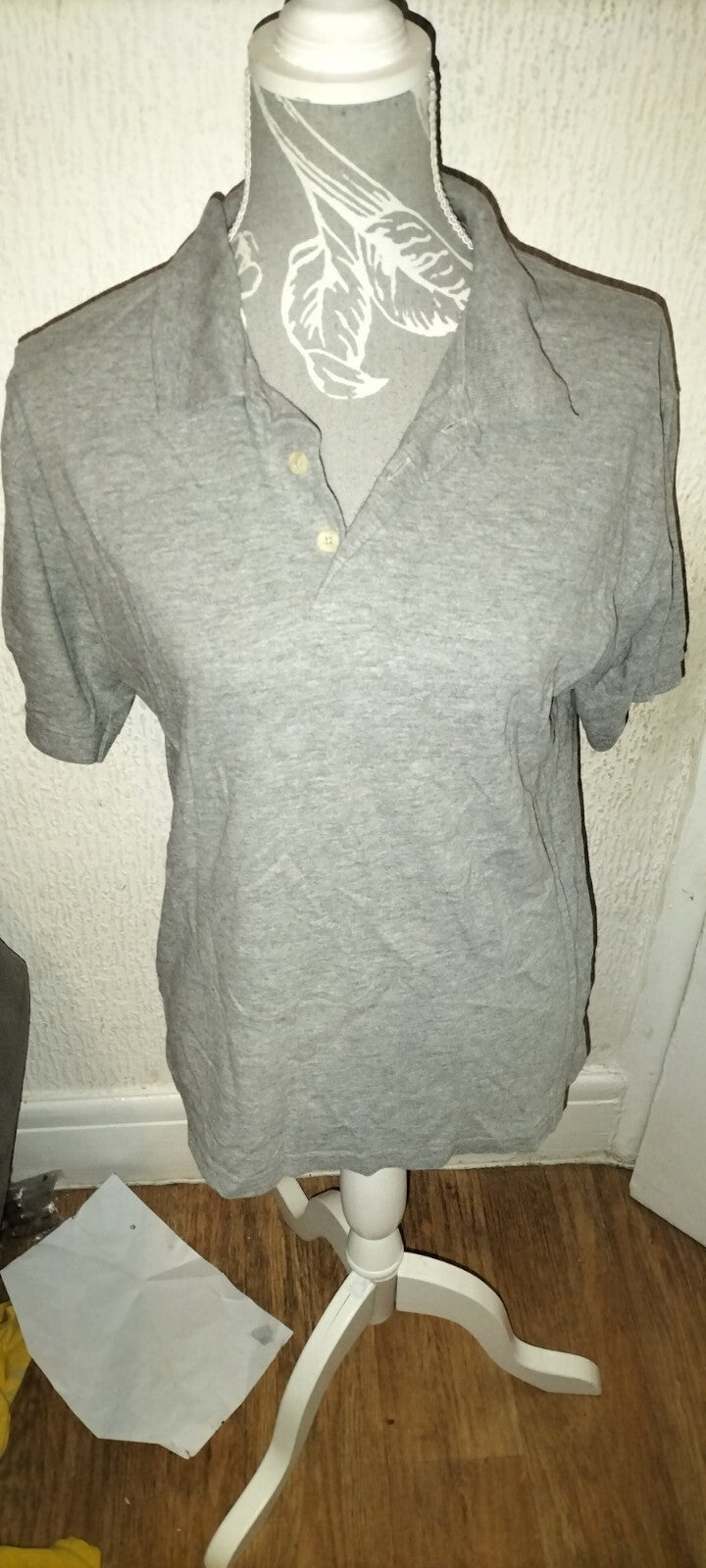 Men's Salt Size Small Grey Short Sleeve Polo Shirt