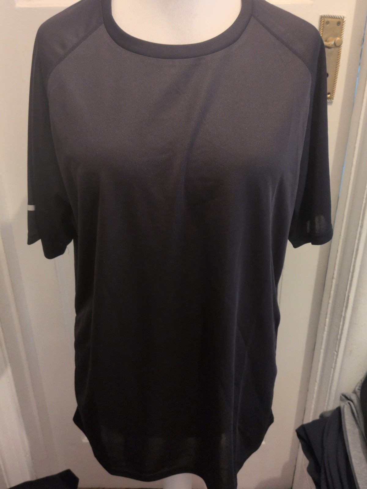 XXL Black Sports Breathable Polyester Short Sleeve Tshirt