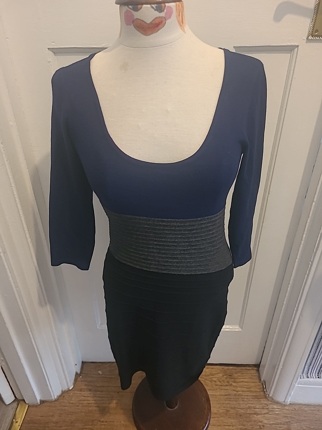Ladies M.j.j.j Size Medium Navy Black Jumper Dress