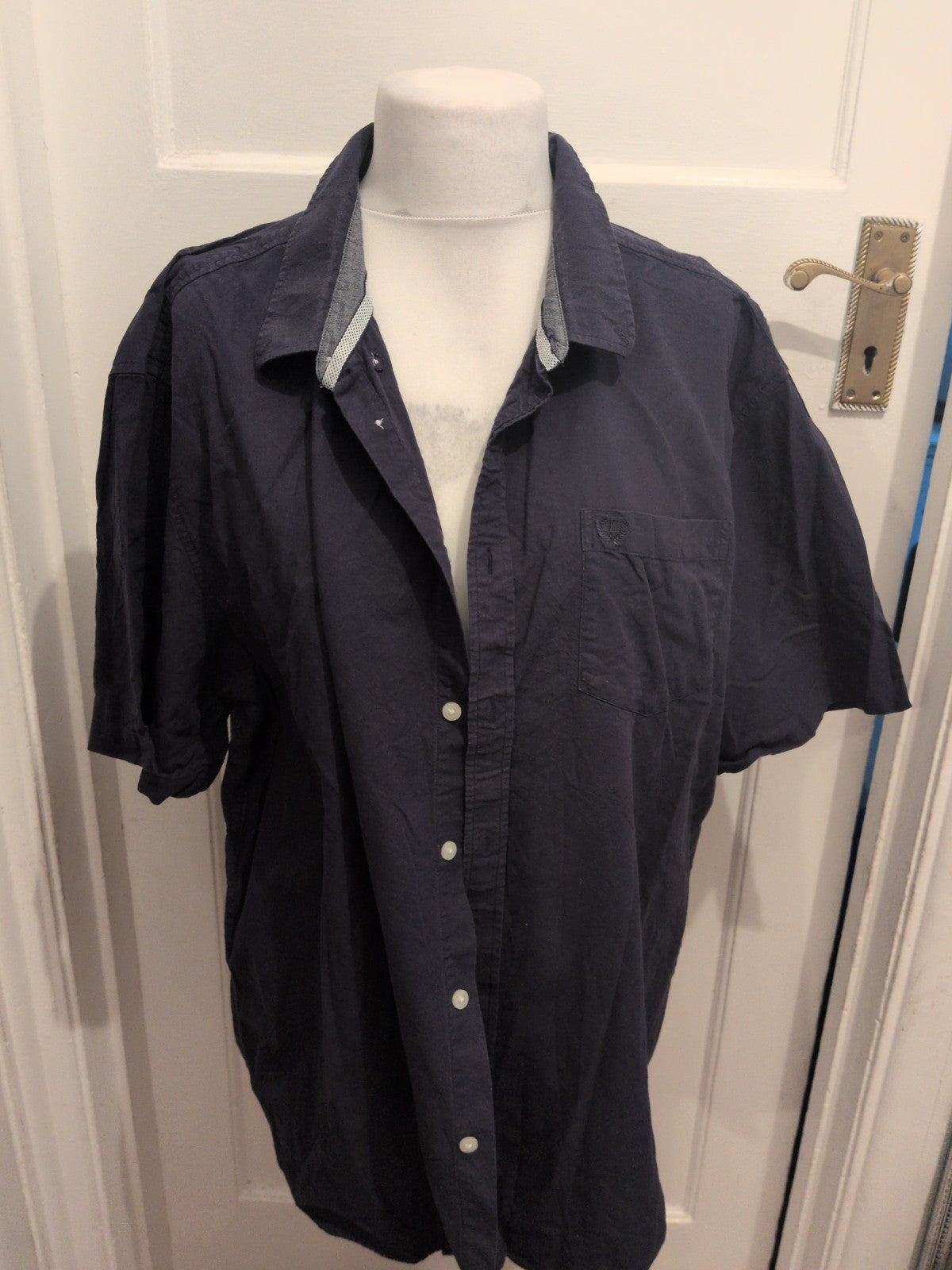 Lincoln 3XL Navy Short Sleeve Casual Shirt