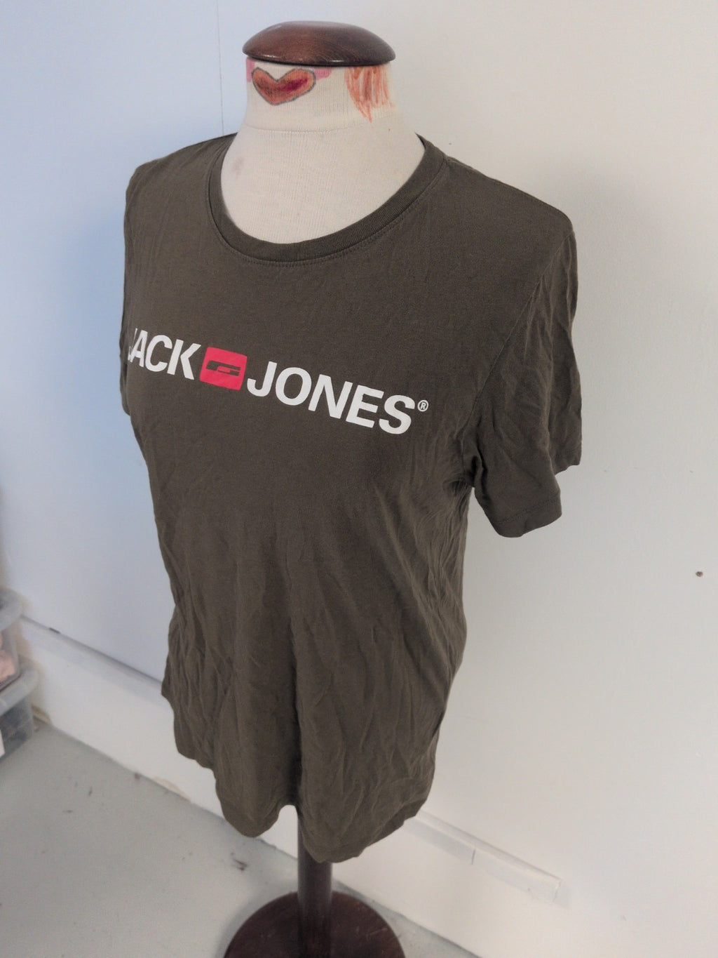Jack Jones Medium Khaki Print Shirt Sleeve T-shirt