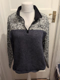 Mens Atalaformen 2XL Navy White Black Fleck Long Sleeve Junper
