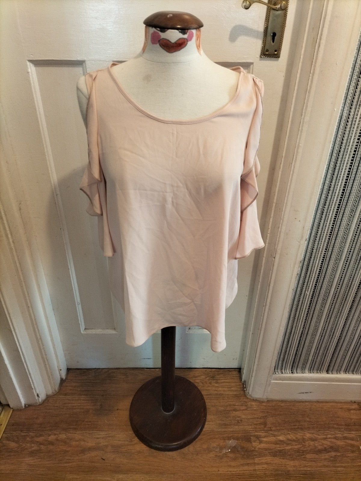 Brand New Ladies George Size 14 Baby Pink Open Shoulder Blouse