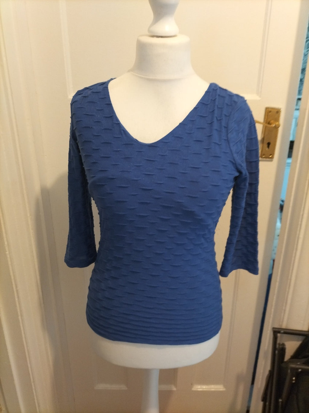 Ladies Size 8 Per Una 3/4 Sleeve Blue