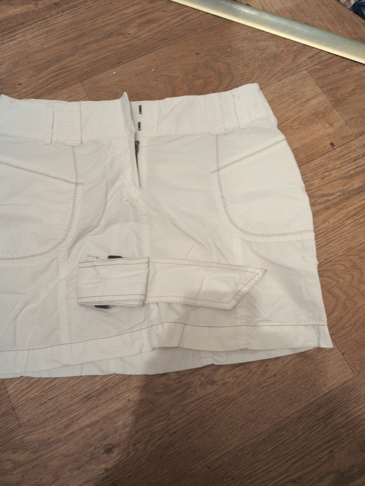Ladies Next Size 12 White Cotton Blend Shirt Skirt