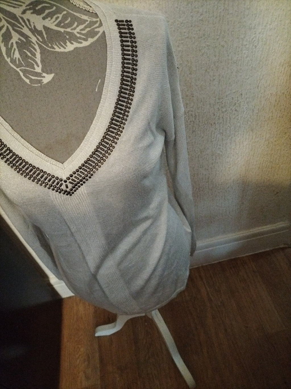 Ladies Next 6 Silver Shimmer Long Sleeved Blouse