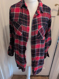 Ladies George Size 14 Red Check Long Sleeve Shirt