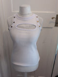 Large White Short Sleeve Open Bust T-shirt