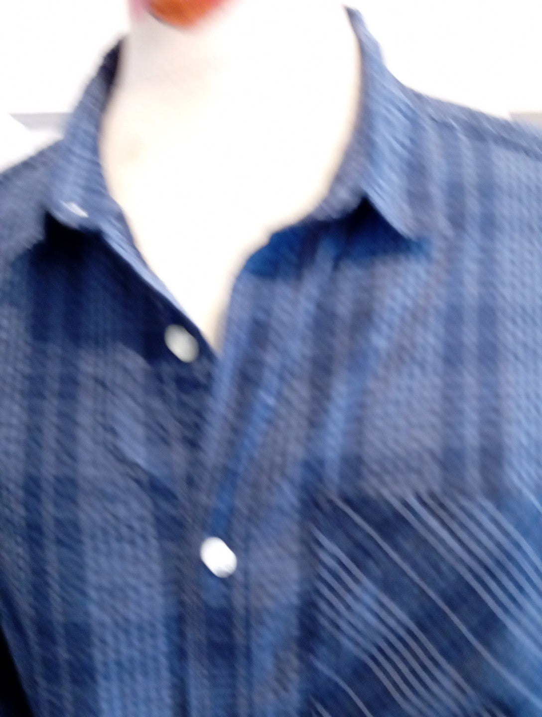Mens Tu Size M 2 Tone Navy Check Long Sleeved Shirt