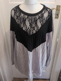 Shein 3XL Beige And Black Lace Chest Long Sleeve Jumper
