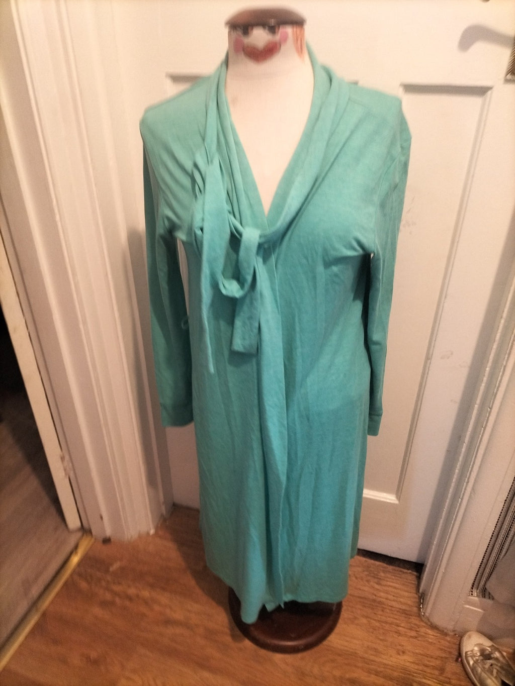 Ladies Tu Size Medium Turquoise Longline Cardigan