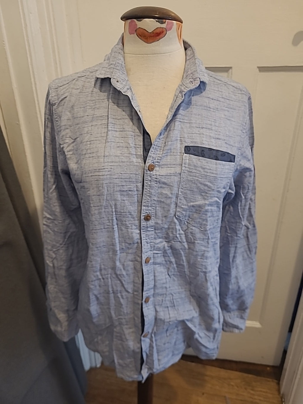 Mens Dnm73 Limited Size Small Grey Fleck Super Soft Long Sleeved Shirt