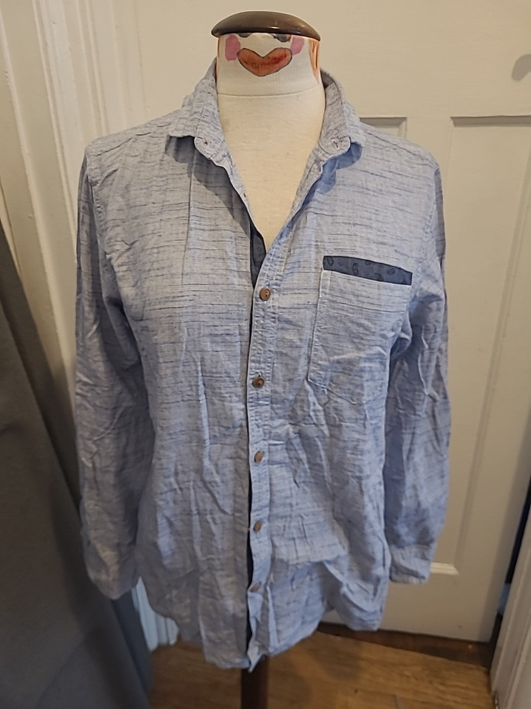 Mens Dnm73 Limited Size Small Grey Fleck Super Soft Long Sleeved Shirt