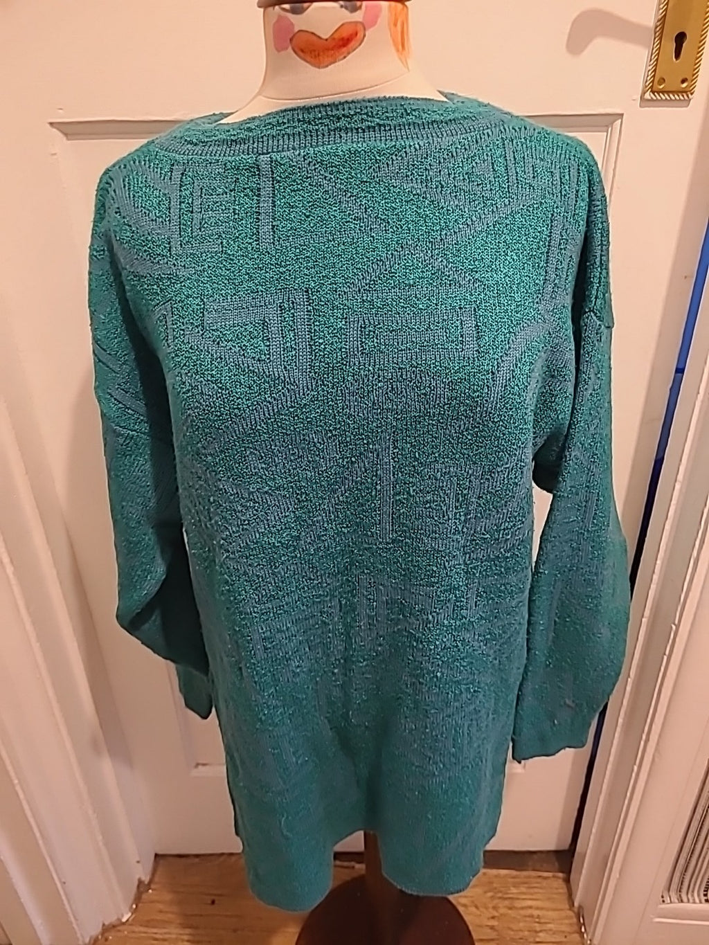 Ladies Janique Size Large Green Long Sleeved Warm Pullover Jumper