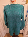 Ladies Janique Size Large Green Long Sleeved Warm Pullover Jumper