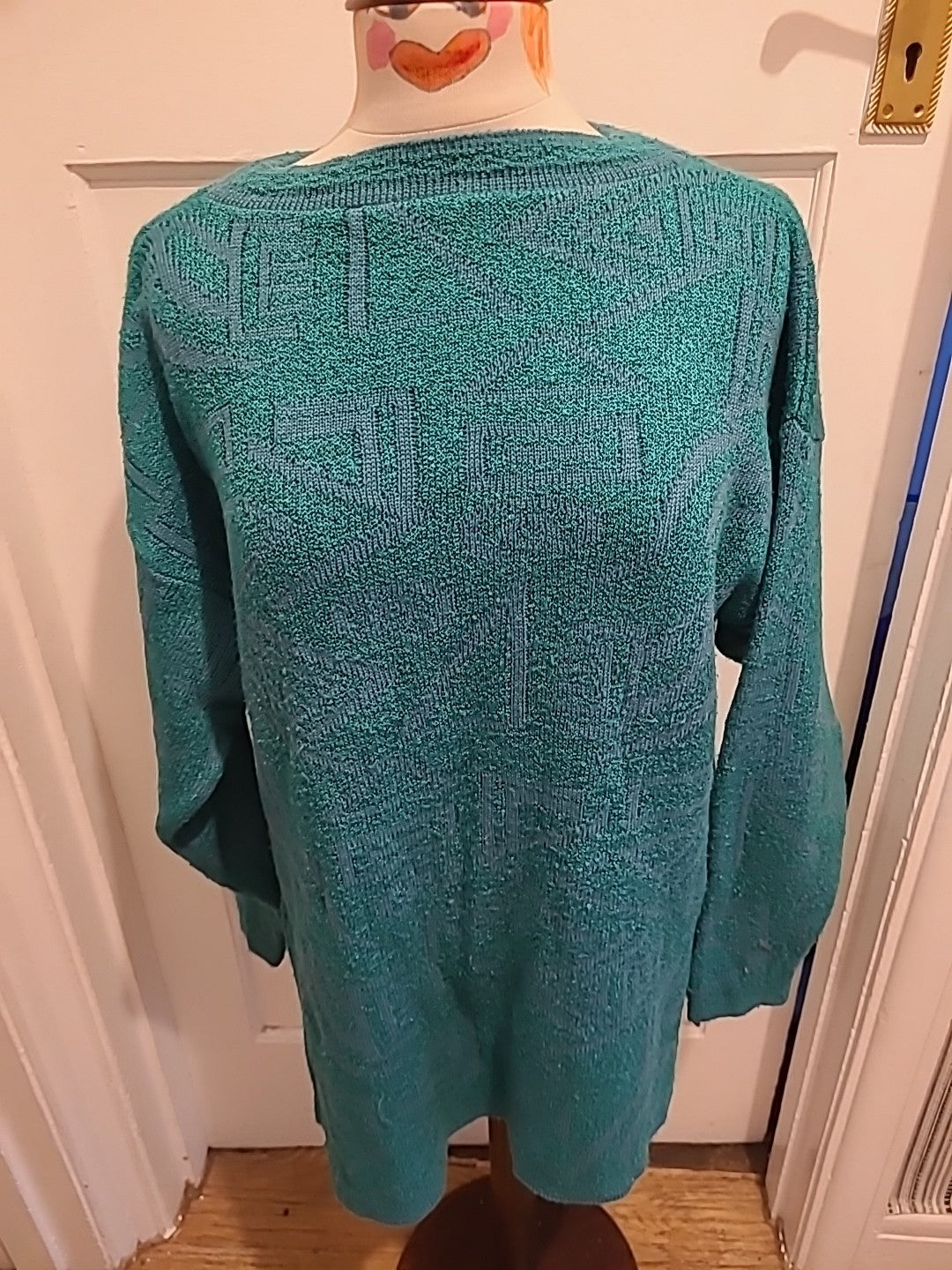 Ladies Janique Size Large Green Long Sleeved Warm Pullover Jumper