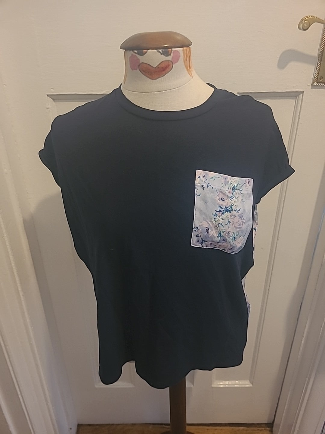 Girls Lipsy 13-14 Years Navy Lilac Floral Tshirt