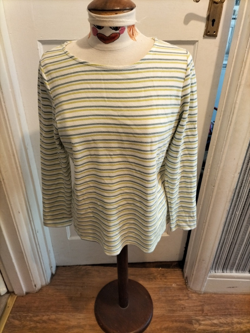 Ladies Bonmarche 14 Striped Long Sleeved Blouse
