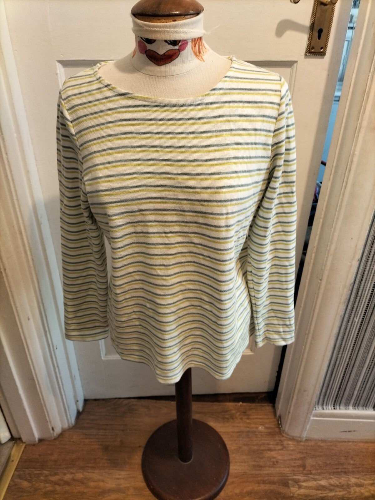 Ladies Bonmarche 14 Striped Long Sleeved Blouse