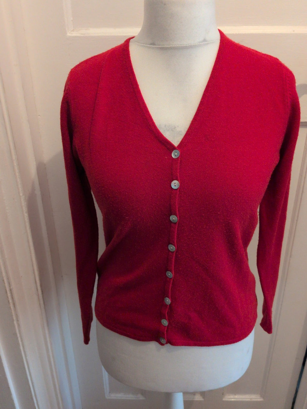 Joie De Vivre Medium Red Buttoned Cardigan