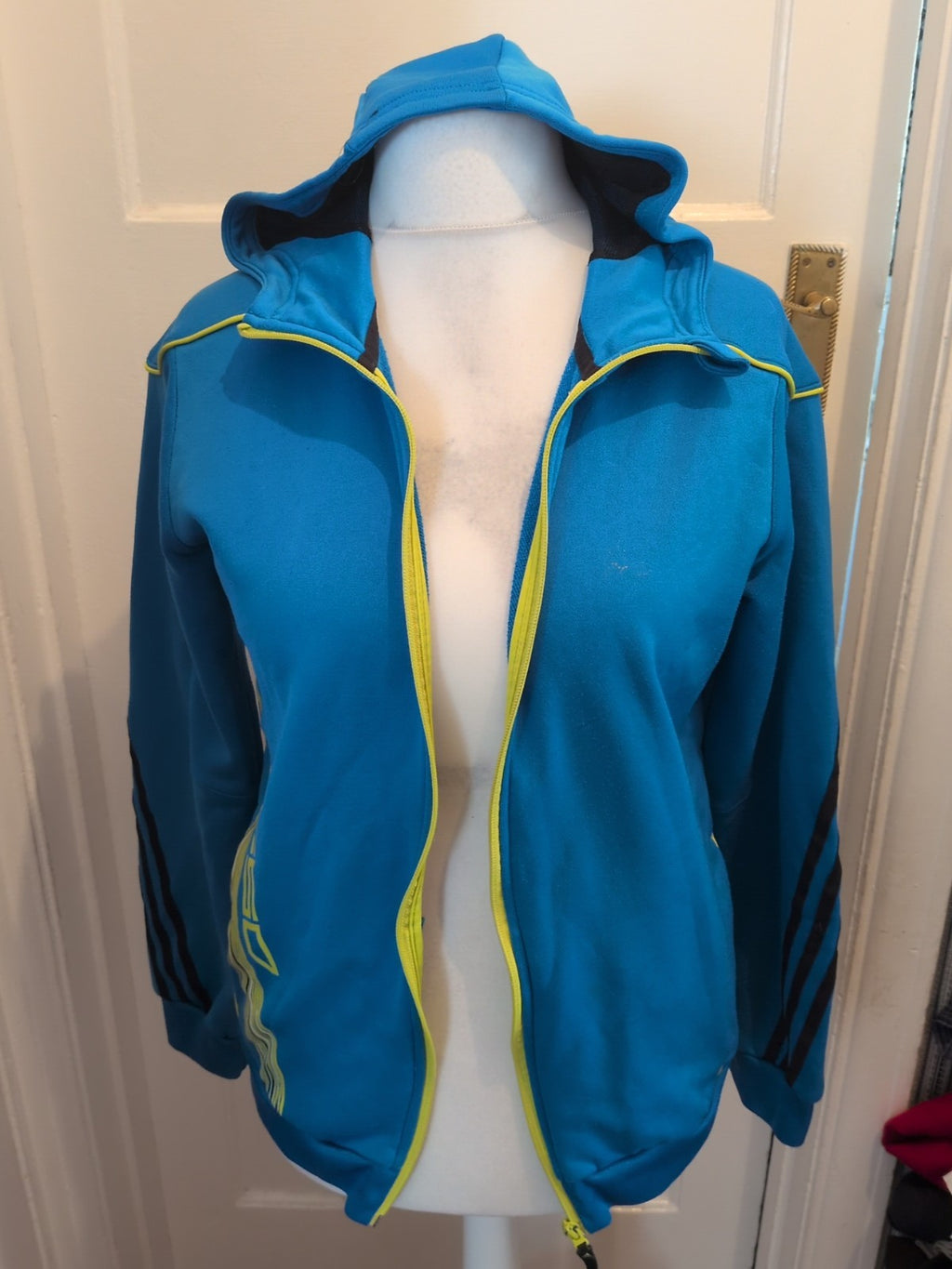 Boys Adidas 15-16years Blue Long Sleeve Full Zip Hoodie