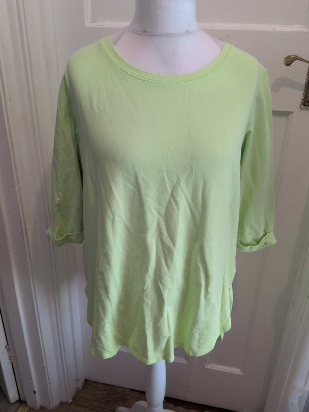 Beloved 3XL Lime 3/4 Sleeve Blouse