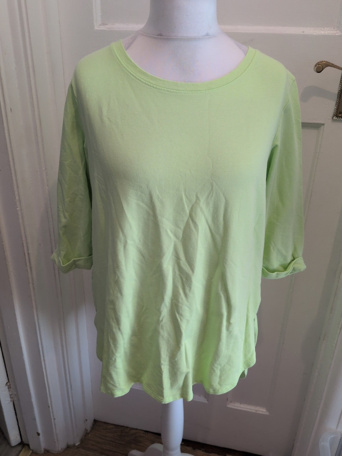 Beloved 3XL Lime 3/4 Sleeve Blouse