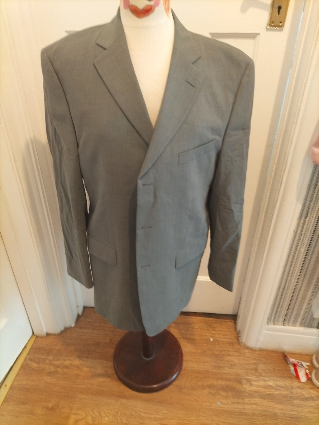 Mens Marks And Spencer Size 40" Grey Lined Padded Blazer