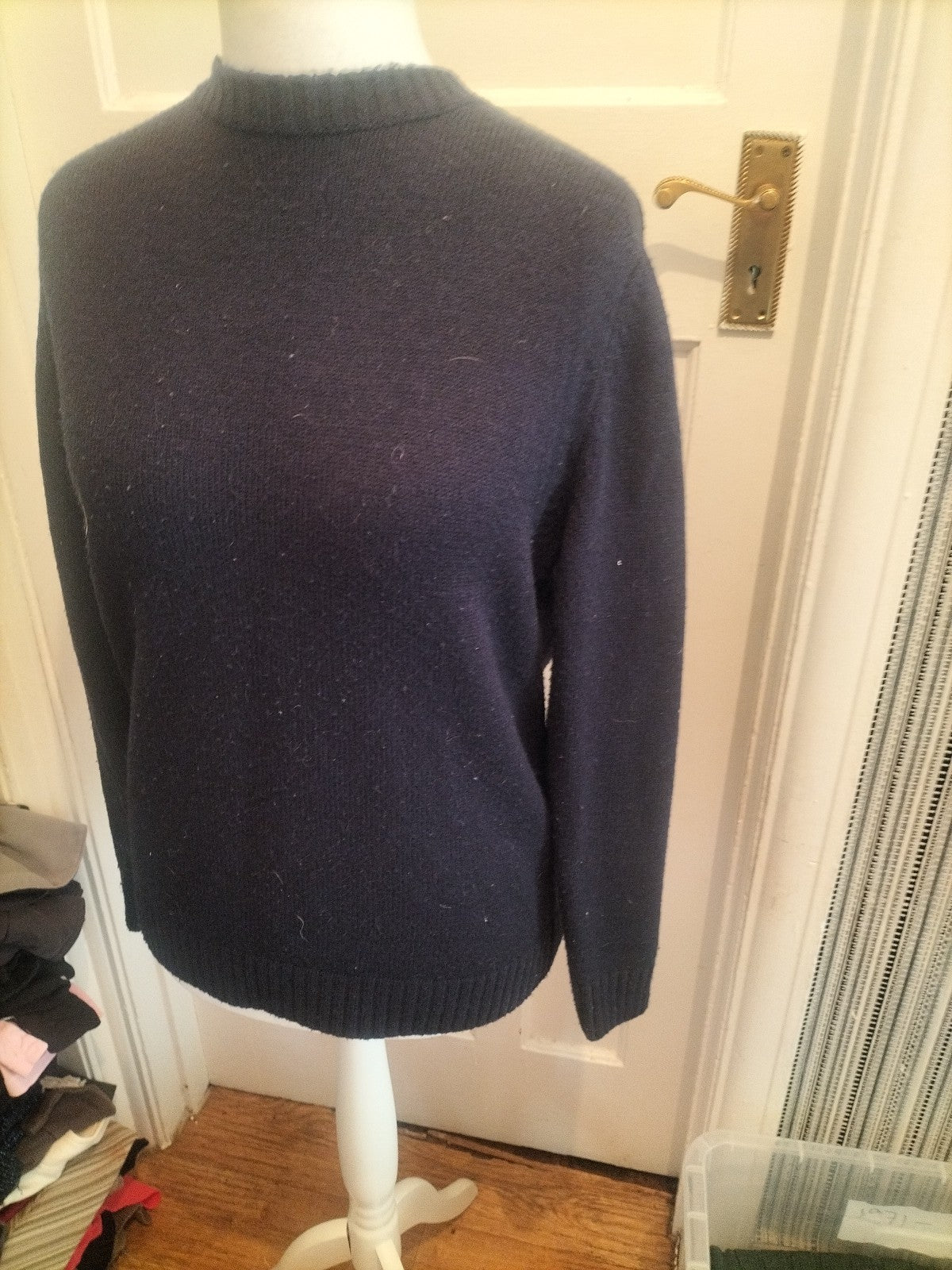 Mens Zara Size Small Navy Pullover Jumper