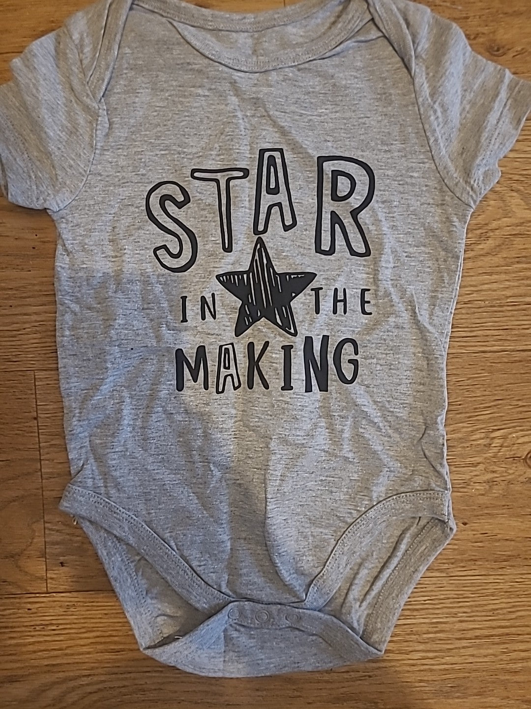 Boys Pep&Co Size 9-12 Months Grey *star* Babygrow