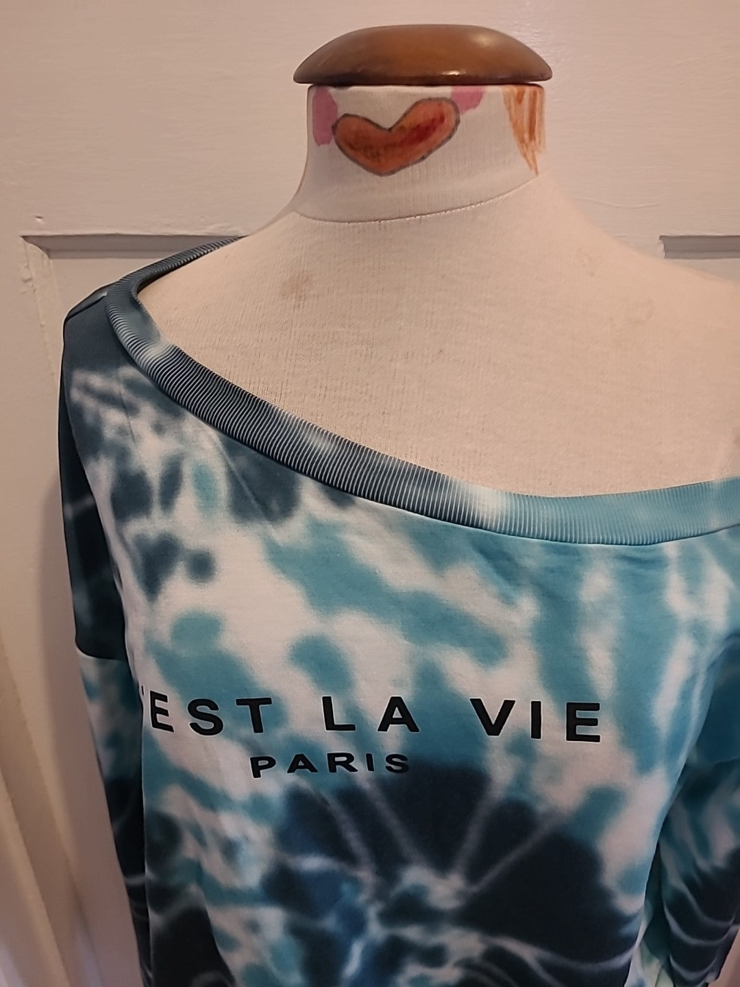 Ladies Shein Size Large Turquoise Teal Off The Shoulder Long Sleeved Lightweight