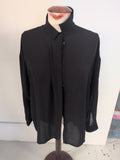 Topshop 10 Black Buttoned Long Sleeve Blouse