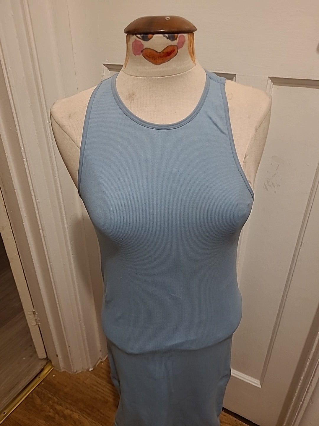 Ladies Primark Size 10/12 Blue Scoop Neck Sleeveless Dress