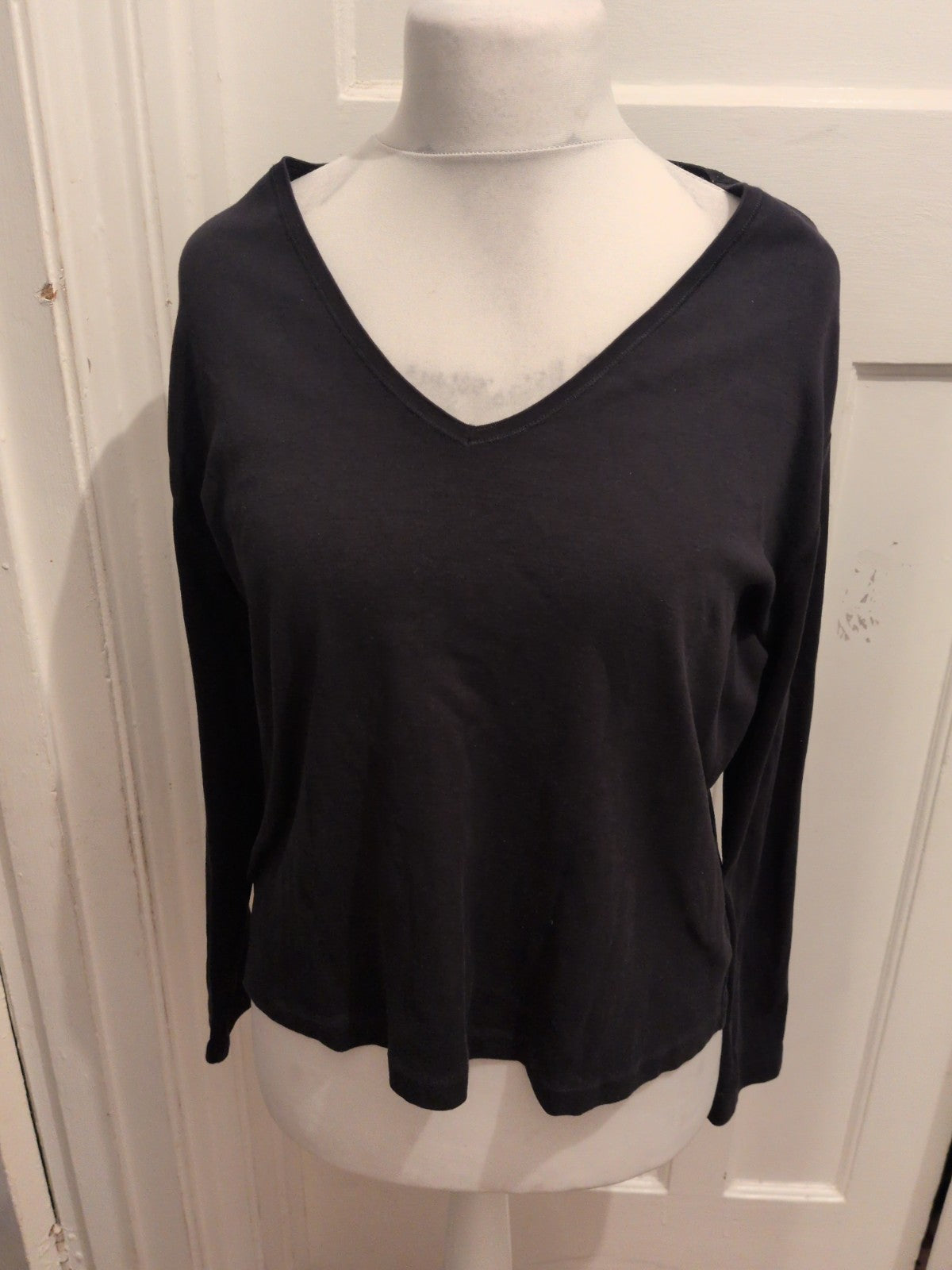 Marks And Spencer 20 Black V Neck Long Sleeve T-shirt