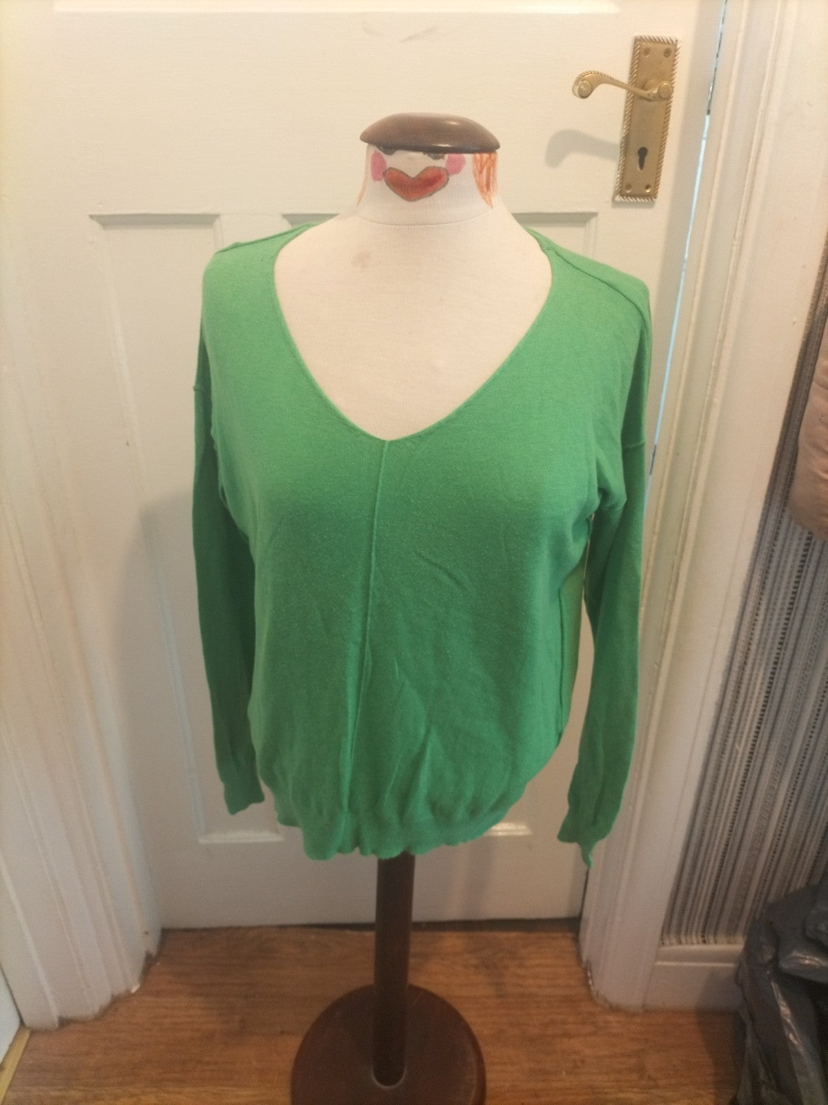 Ladies Next Size 8 Green Long Sleeved Pullover Lightweight Jumper