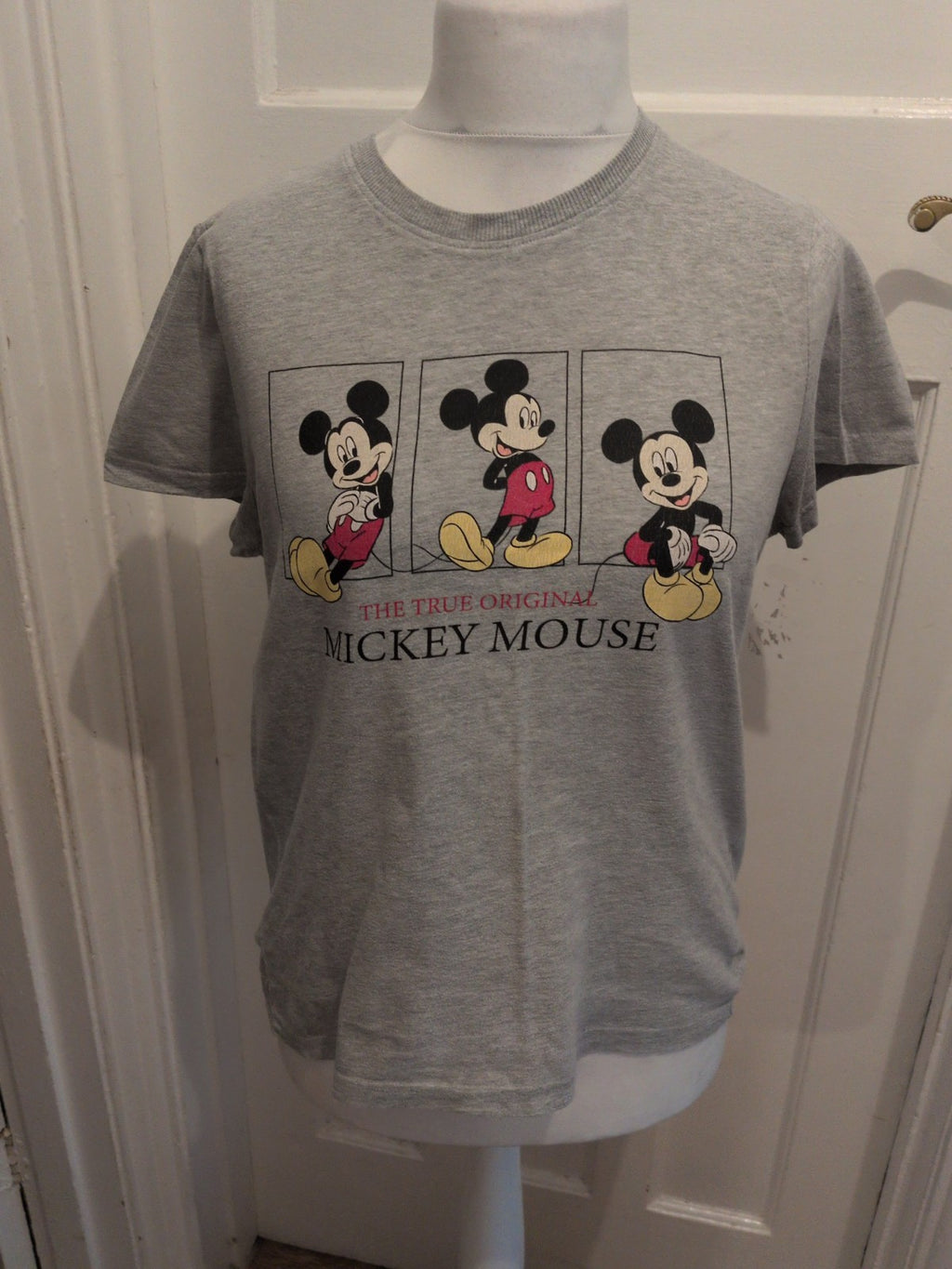Primark Disney 10-12 Mickey Mouse Grey Short Sleeve Pyjama Top