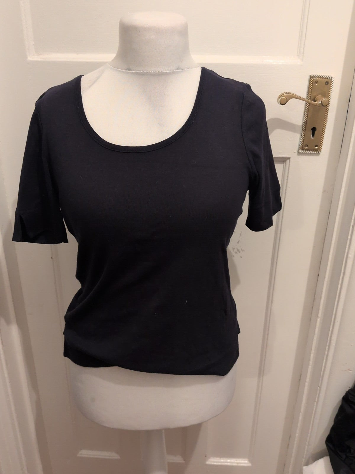 Cc Small Dark Navy Short Sleeve T-shirt Round Neck