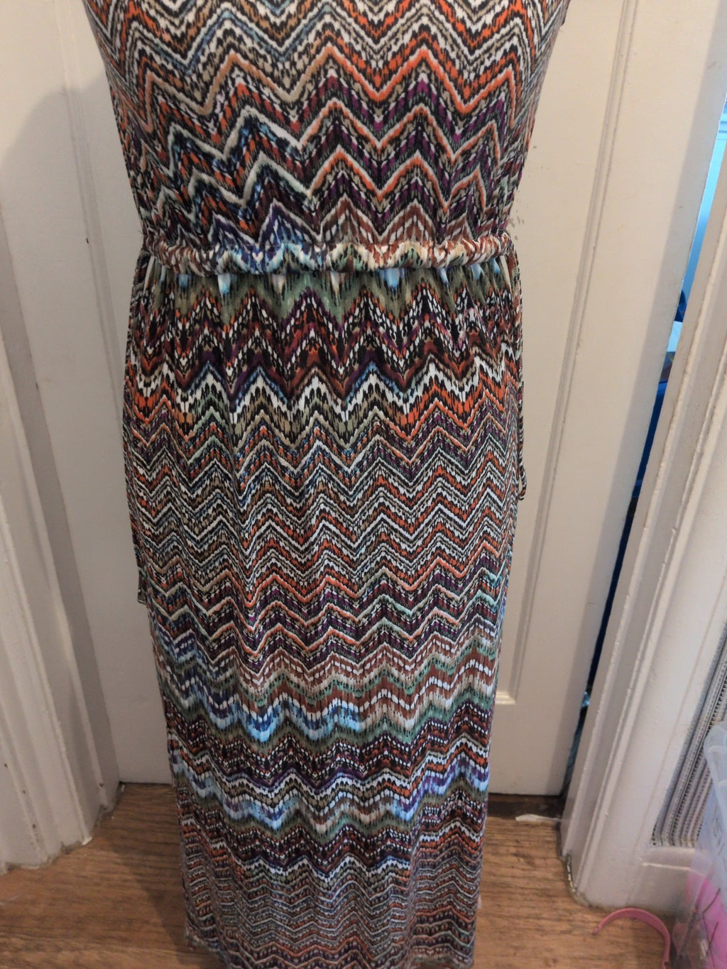 Tu 12 Multicoloured Zig Zag Sleeveless Long Length Dress