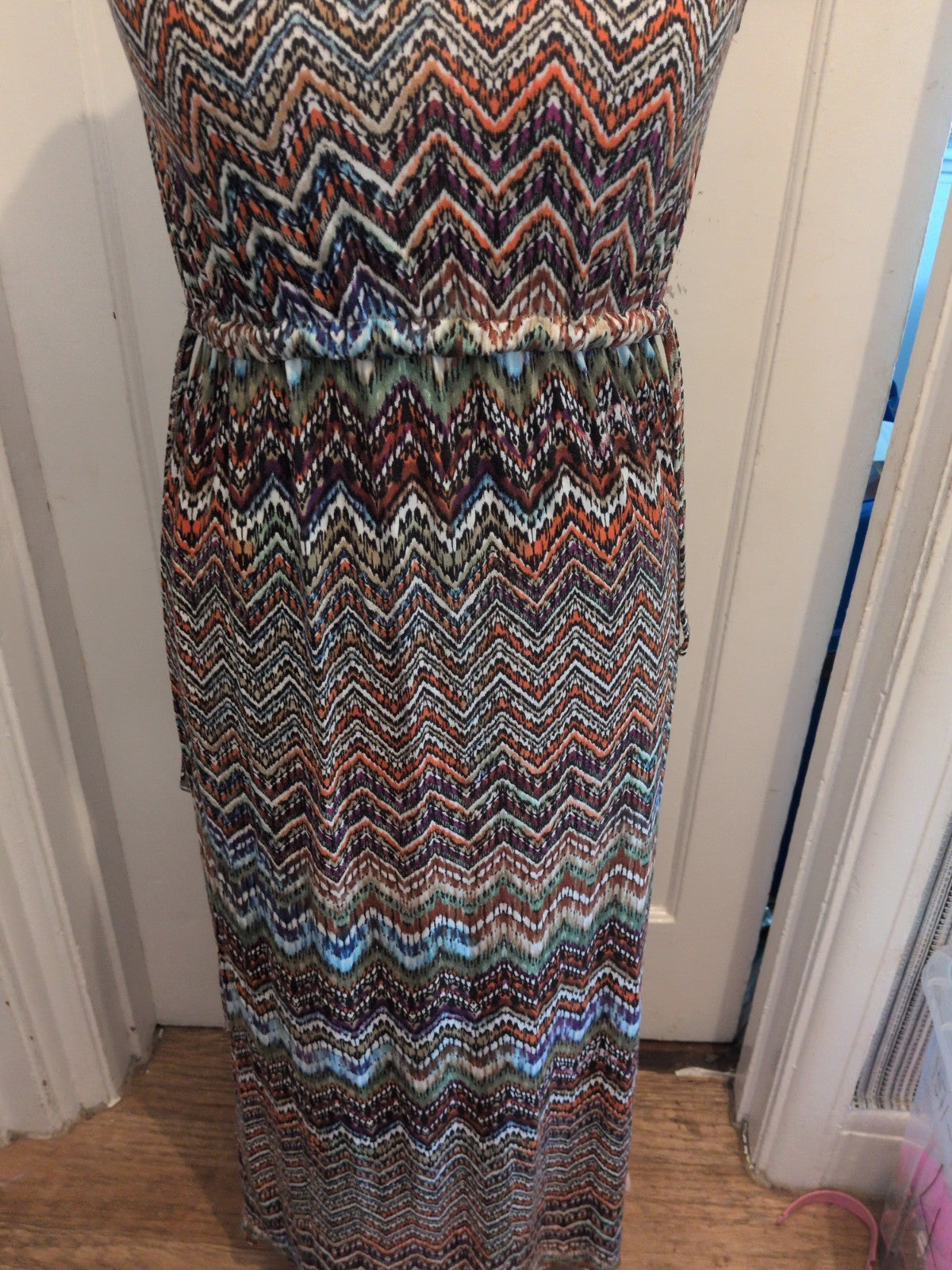 Tu 12 Multicoloured Zig Zag Sleeveless Long Length Dress