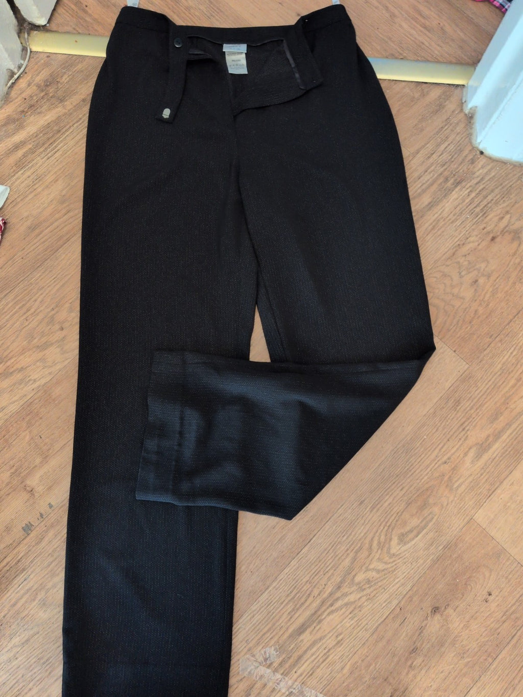 Next 12 Long Leg Black With White Patterning Trousers