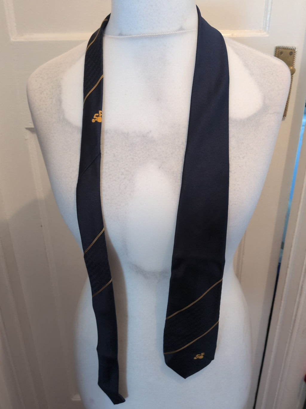 Inter logo London Navy And Gold Striped Tie