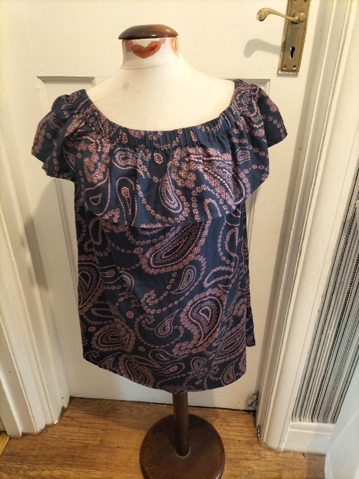 Ladies Primark Size 10 Navy/Pink Floral Pattern Sleeveless Dress