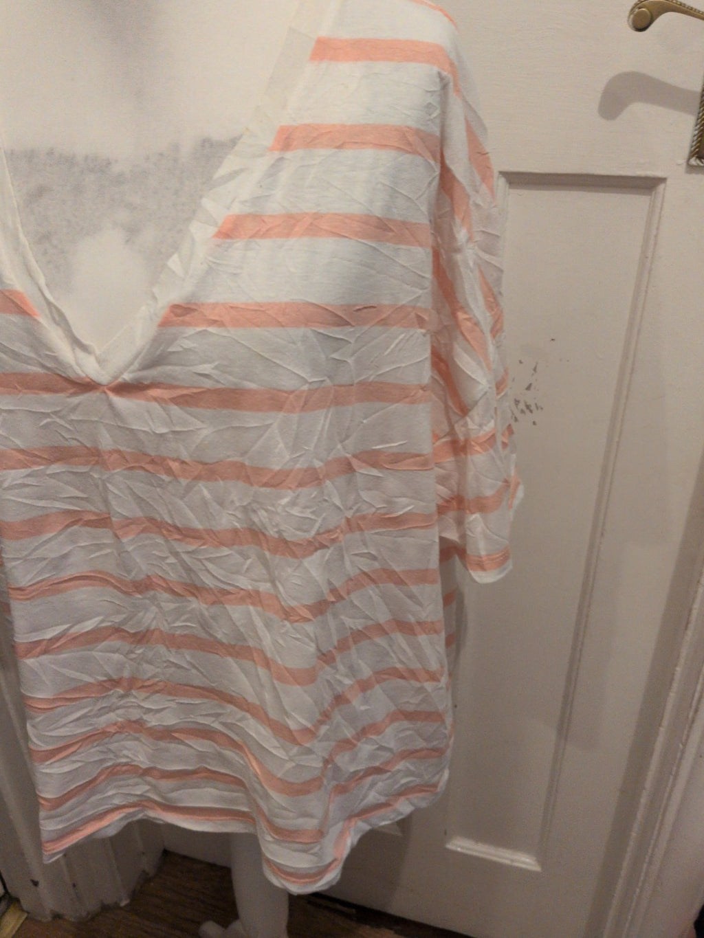 ASOS 26 Pink Stripe V Neck T-shirt