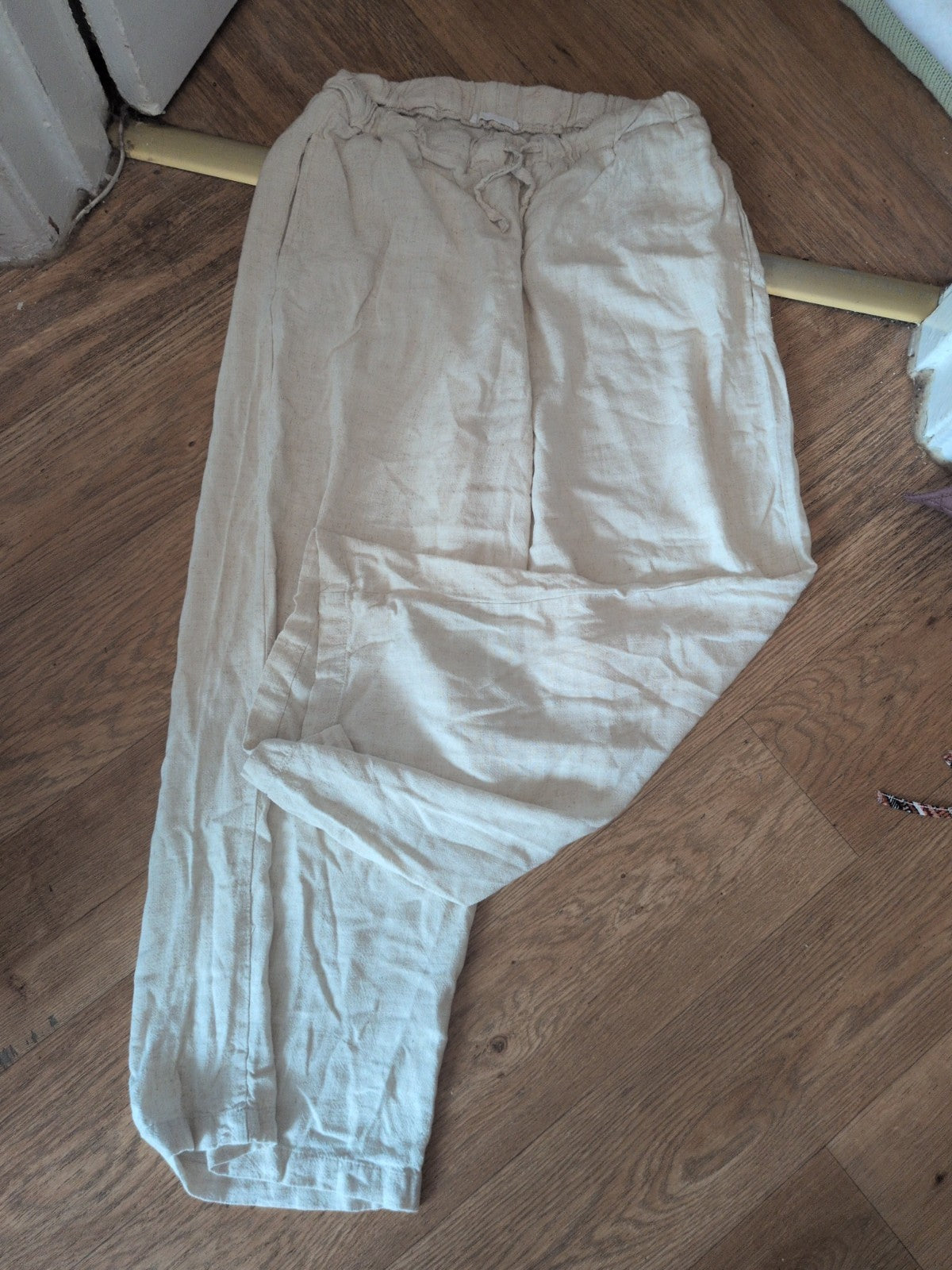 Primark 14 Flax Elasticated Trousers Jogger