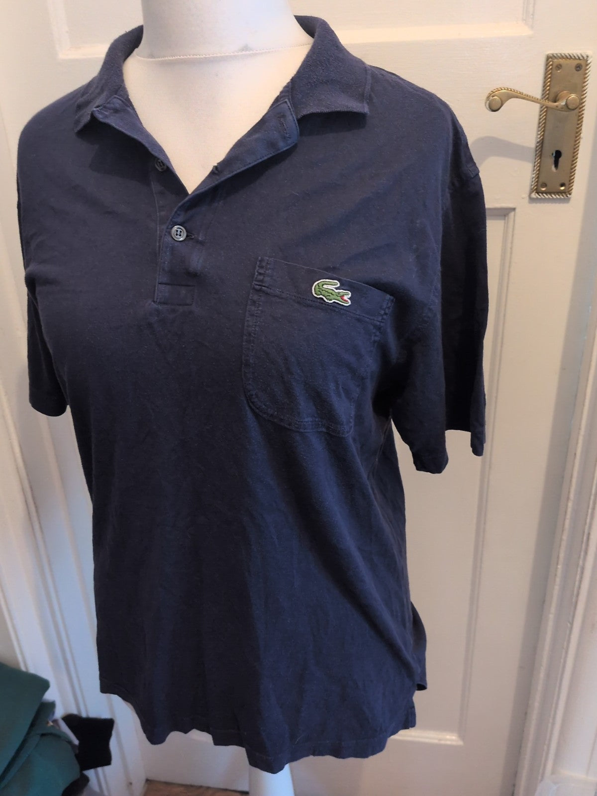 Lacoste Size 4 Navy Short Sleeve Polo