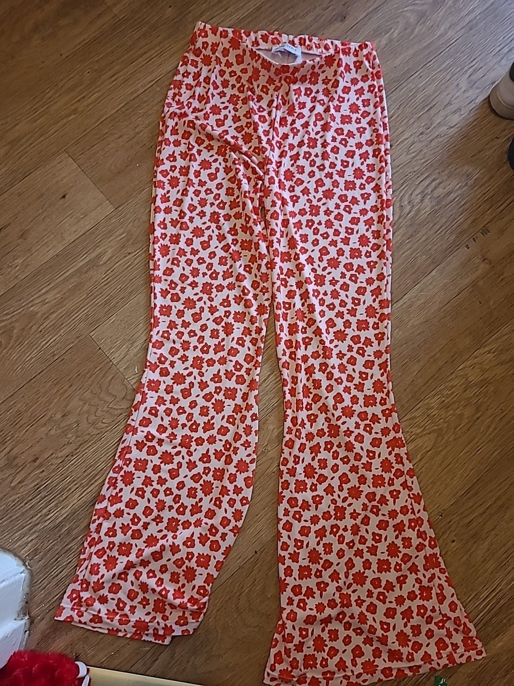 Ladies In The Style Size 10 Orange/Peach Elasticated Leggings