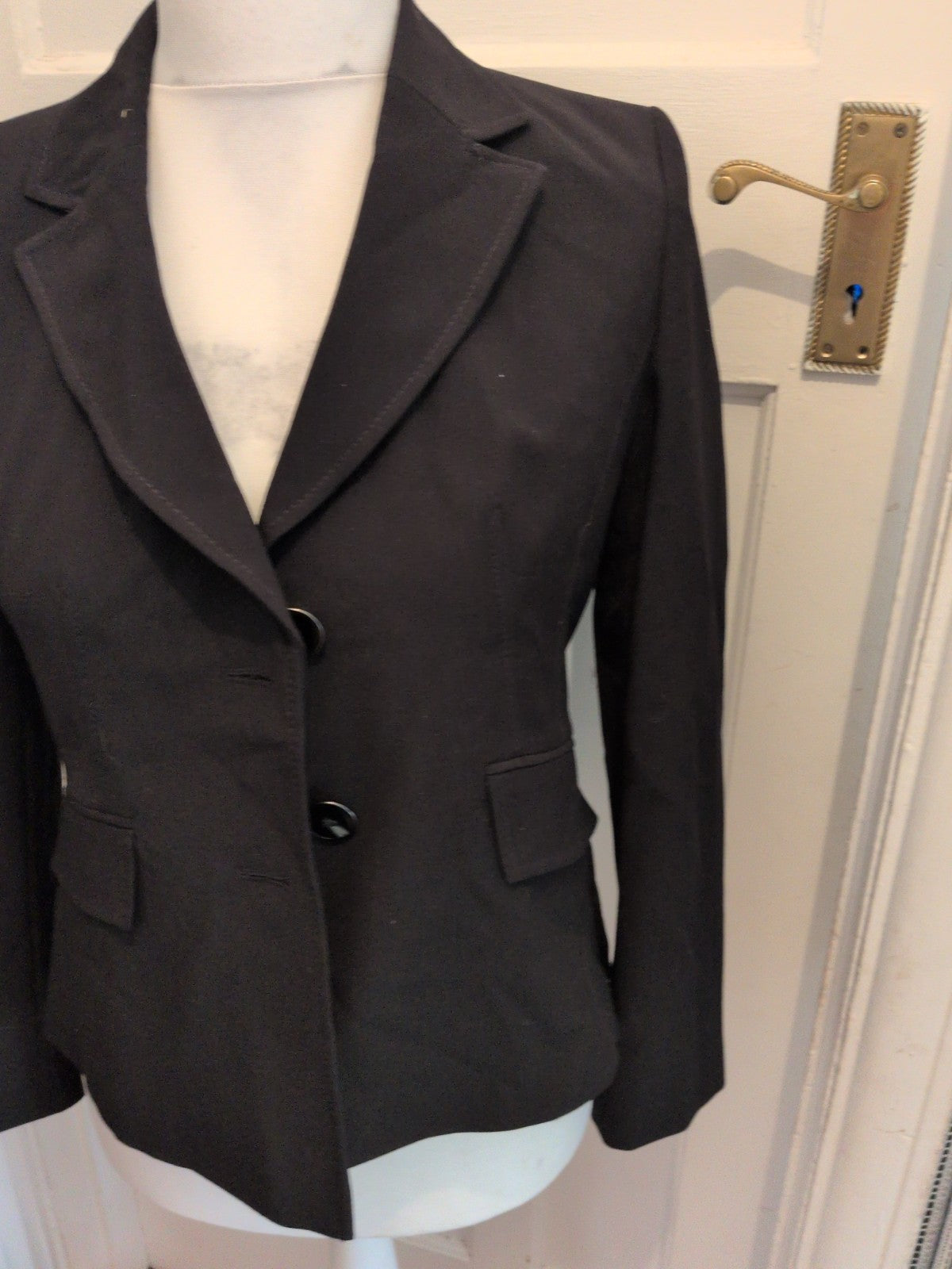Debenhams Petite Collection 12P Black Blazer Lined And Padded